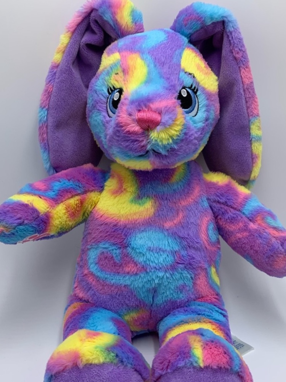 Build-A-Bear Multicolor Tie-Dye Bunny Plush - Stuffed Animal 16”